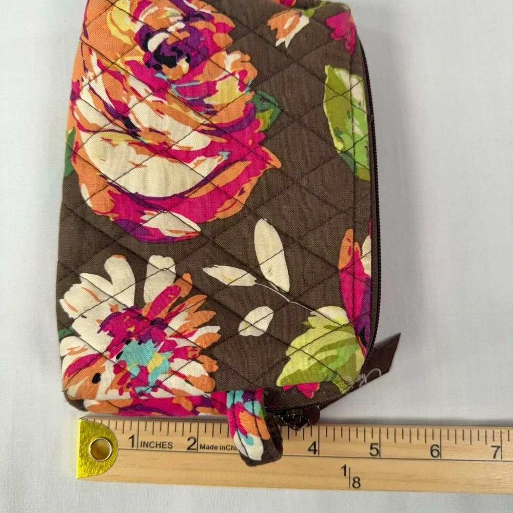 Vera Bradley English Rose Quilted Cosmetic Makeup Bag Retired Floral Travel